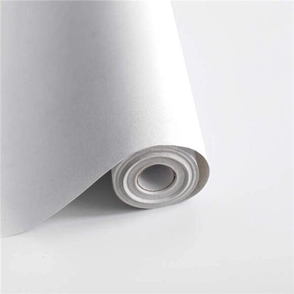 197"x17.7"White Peel and Stick Wallpaper White Contact Paper Waterpoof Wallpaper - Picture 1 of 7